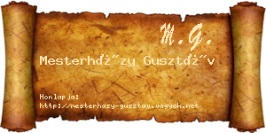 Mesterházy Gusztáv névjegykártya