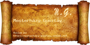 Mesterházy Gusztáv névjegykártya