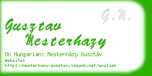 gusztav mesterhazy business card